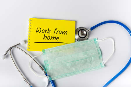 The office is Quarantined, advice to work from home . Pandemic Covid-19 Coronavirus quarantine conceptの写真素材