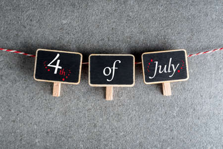 July 4th. Image of july 4 little tag calendar. Summer day. Independence Day Of Americaの写真素材