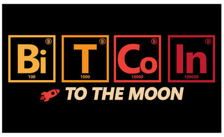 bitcoin typography designのイラスト素材