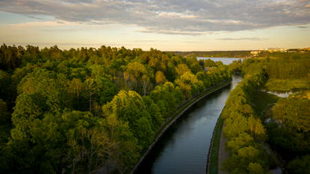 Famous park in the island Djurgarden a sunny spring morning in Stockholm. 2020-05-26. High quality photoのeditorial素材