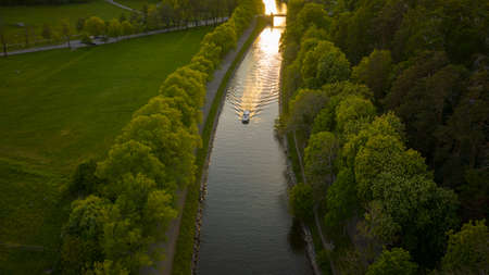 Famous park in the island Djurgarden a sunny spring morning in Stockholm. 2020-05-26. High quality photoのeditorial素材