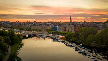 Famous park in the island Djurgarden a sunny spring morning in Stockholm. 2020-05-26. High quality photoのeditorial素材