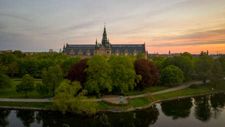 Famous park in the island Djurgarden a sunny spring morning in Stockholm. 2020-05-26. High quality photoのeditorial素材