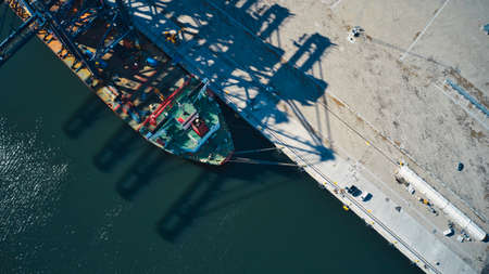 Shipping cranes over seas to Europe and Sweden . High quality photo