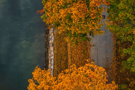 Autumn along the canal in Stockholm Sweden. High quality photo