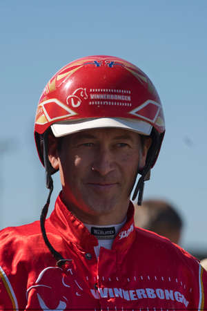 210530 Solvalla - The winner horse of Elitloppet Propulsionand the driver Orjan Kihlstrom win the final of the Elitloppet trotting event at Solvalla track in Stockholm Sweden. High quality photoのeditorial素材