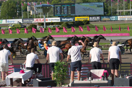 210530 - Elitloppet trotting event at Solvalla track in Stockholm Sweden. High quality photoのeditorial素材