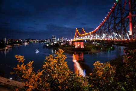 Night view of Story Bridge in Brisbane. High quality photoのeditorial素材