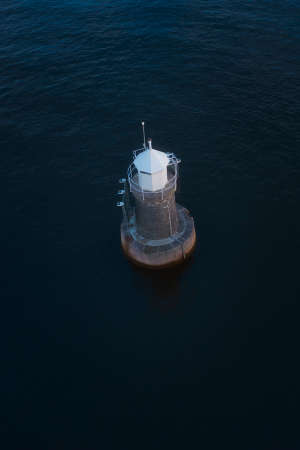 Lighthouse in a lake of Stockholm in the summer of 2021. High quality photoの写真素材