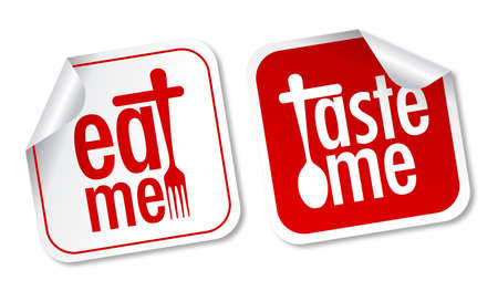 Taste me and Eat me stickersのイラスト素材