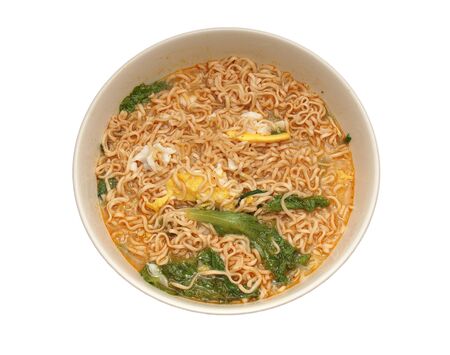 shrimp tom yum flavour noodle with egg soupの写真素材