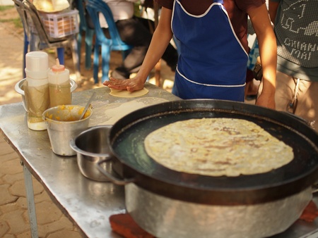 Making of roti, South asia foodの写真素材