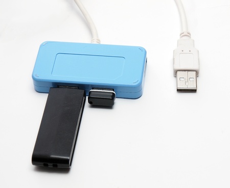 Usb adaptor cord and hubの写真素材