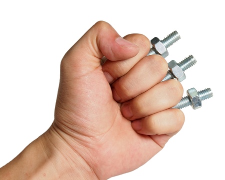 Hand grab bolt and nutの写真素材