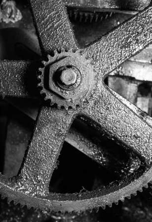 Dirty Gear in monotone color backgroundの写真素材