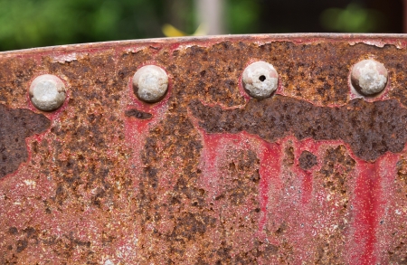 Corroded steel plate and rivet