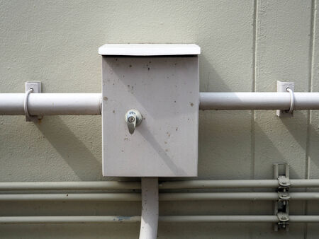 electrical junction box with galvanized conduit pipe connection 