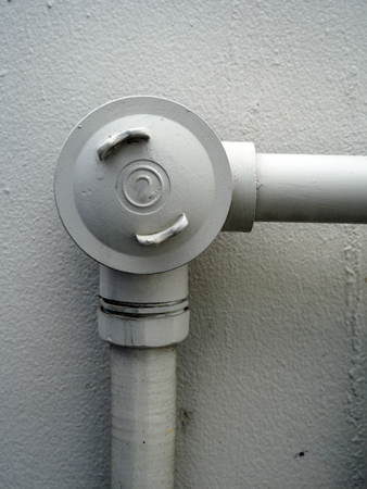 Galvanized steel pipe with tee, elbow, fitting and valve, water piping system
