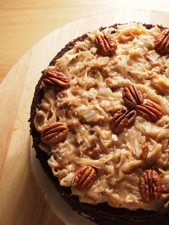 German chocolate cake, homemade bakeryの写真素材