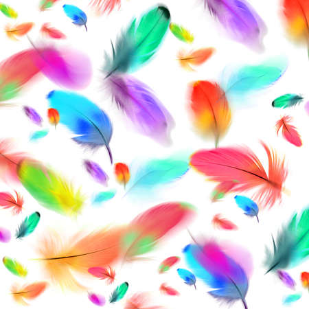 colored feathers backgroundの写真素材