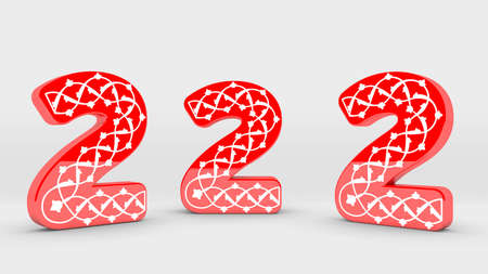 3d Decoration Red Number Collection - 2の写真素材