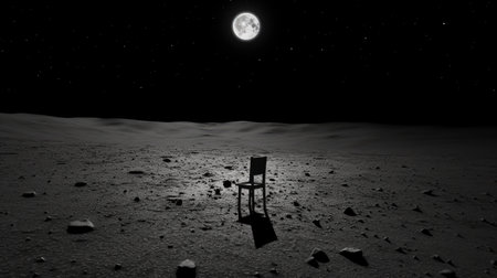 Astronaut on the moonlight background. 3d render illustration. AI Generated.の素材