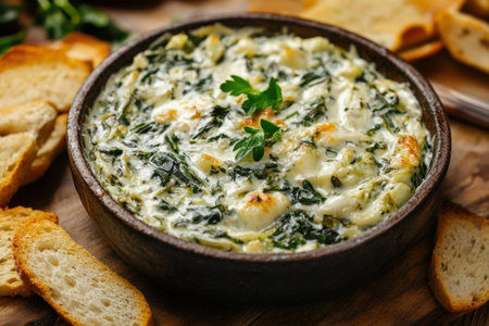 Indulge in Creamy Spinach Artichoke Delight "cut elements, themed designs. Topの素材