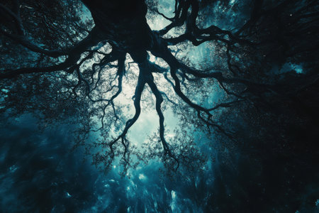 Upside-Down Trees in Cosmic Forest Wonder "cut elements, themed designs. Topの素材