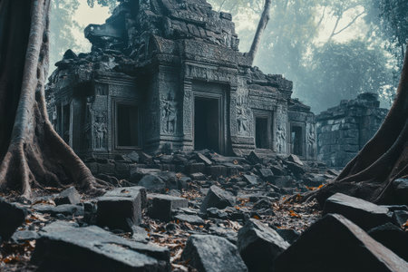 Discover Ancient Ruins in Lush Jungle Oasis" cut elements, themed designs. Topの素材