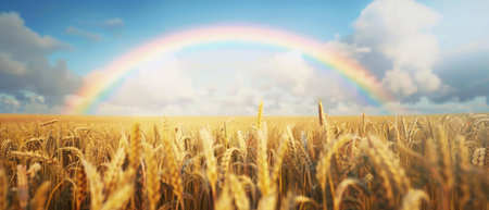 "Enchanting Rainbow Over Golden Wheat Field" cut elements, themed designs. Topの素材