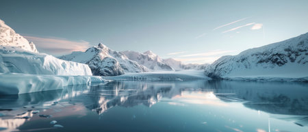 Enchanting Glacier Reflection Under Northern Lights" cut elements, themedの素材