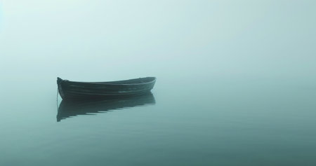 Serene Solitude on a Misty Lake at Dawn "cut elements, themed designs. Topの素材