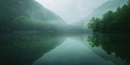 Serene Mountain Lake at Dusk Reflection "cut elements, themed designs. Topの素材