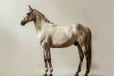 Majestic Horse Portrait on Ivory Backdrop "cut elements, themed designs. Topの素材