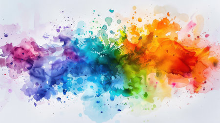 Vibrant Fluidity in Watercolor Splashes "cut elements, themed designs. Topの素材