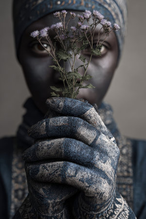 Embracing Nature: Eco-Friendly Hands Amidst Wildflowersの素材