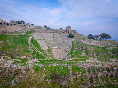 The ancient theater in Pergamon, the steepest in history, was constructed in the 2nd century BC by...