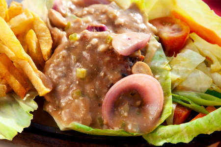 Indian vegetarian sizzler close-upの写真素材