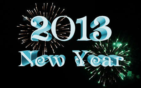 2013 new year celebration with fireworks