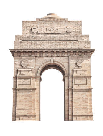 India Gate located in New Delhi isolated on white backgroundの写真素材