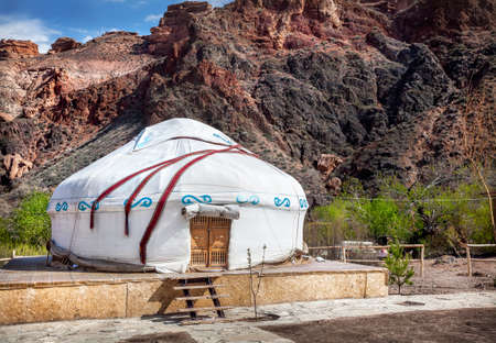 Urta nomadic house in Charyn grand canyon, Kazakhstanのeditorial素材