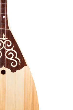 Dombra Kazakh instrument isolated on white backgroundの写真素材