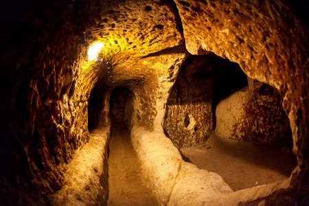 Derinkuyu cave city in Cappadocia Turkeyの写真素材