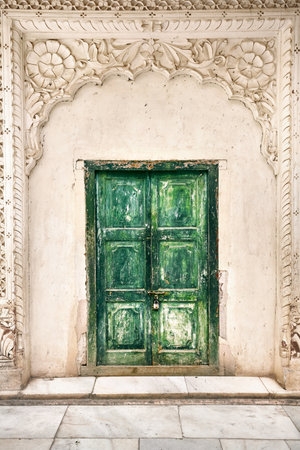 The Green Gate in Palace museum of Jodhpur city, Rajasthan, India.のeditorial素材