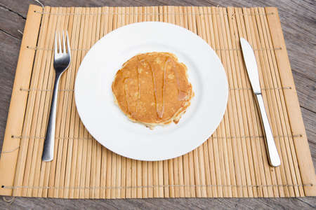 Tasty pancakes with sauce