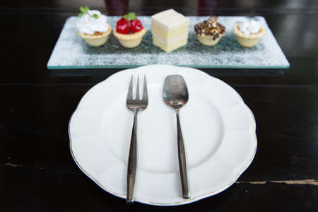 Small cakes with different stuffingの写真素材