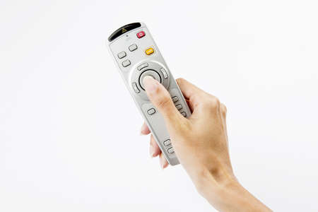 Remote control unit of digital receiver, isolated on white