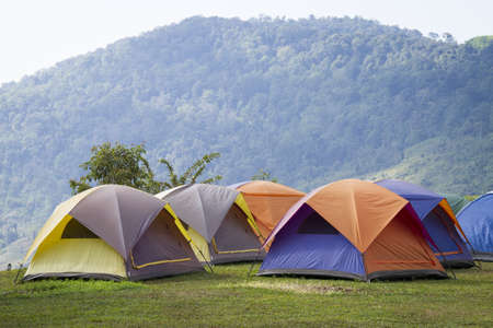 Toust tent on the mountainの写真素材