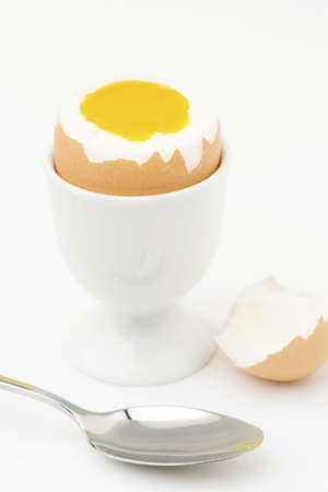 Boiled egg in an egg cup