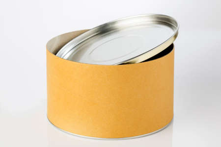 open round box, cardboard made, on white background